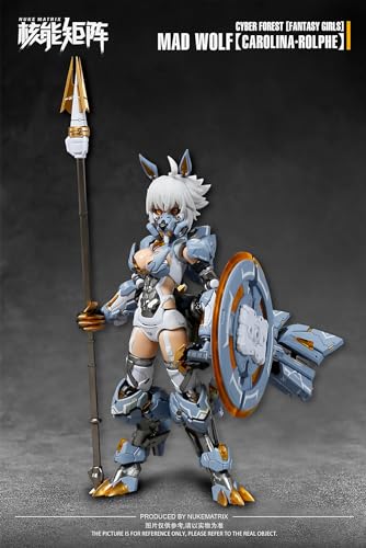 Kits de modelos de plástico de Nuke Matrix: Cyber Forest Fantasy Girls, MAD Wolf Carolina·Rolphe, Mecha Musume, figuras de acción coleccionables a escala 1:12 estilo anime