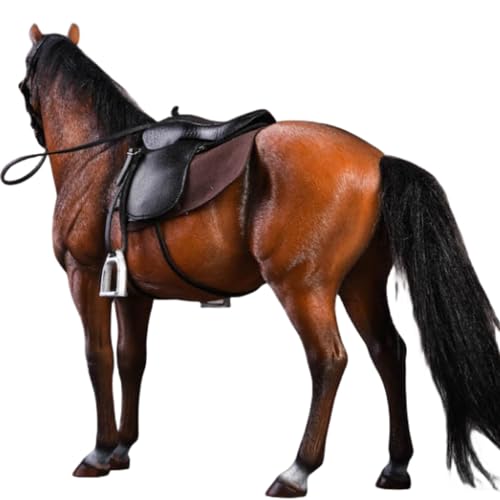 Figura de caballo coleccionable JXK: Caballo de sangre caliente, pintado a mano por expertos, resina realista y segura, miniatura a escala 1:12.
