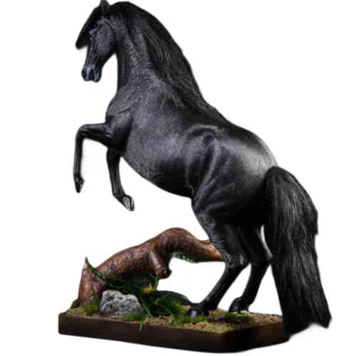 Figura de caballo coleccionable JXK: Caballo de sangre caliente blanco-rojo, pintado a mano por expertos, resina realista y segura, miniatura a escala 1:12.