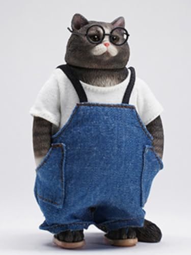 Figura de gato coleccionable JXK: Fat Cat 2.0, pintada a mano por expertos, realista, de resina segura, miniatura a escala 1:6.