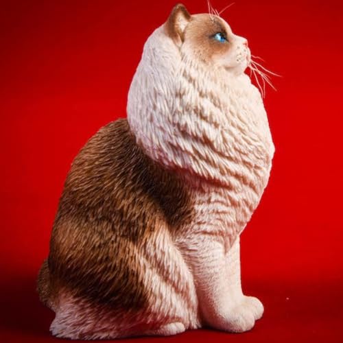 Figura de gato coleccionable JXK: Ragdoll, pintada a mano por expertos, realista, de resina segura, miniatura a escala 1:6.