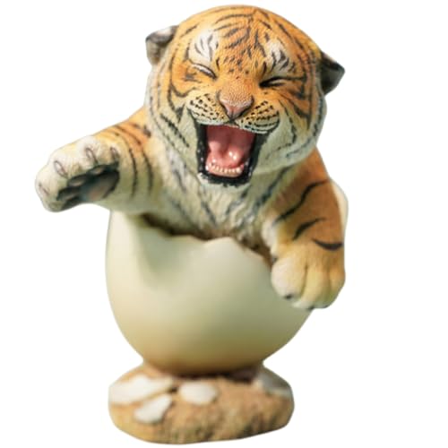 Figura de tigre coleccionable JXK: Tesoro de tigre, pintada a mano por expertos, resina realista y segura, miniatura a escala 1:6.