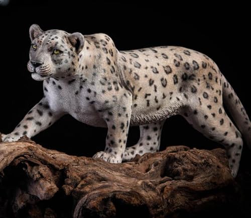 Figura de gato coleccionable JXK: Leopardo, pintada a mano por expertos, realista, resina segura, miniatura a escala 1:6