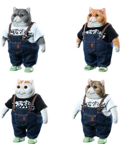 JXK Collectible Cat Figure: Fat Cat, Expertly Hand-Painted, Lifelike, Safe Resin, 1:6 Scale Miniature Animal Figurine JXK190