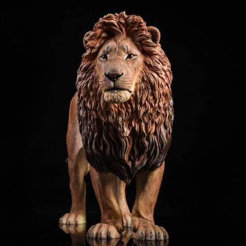 Figurine de lion de collection JXK : le lion, peinte à la main par des experts, réaliste, en résine sûre, figurine animale miniature à l'échelle 1:6