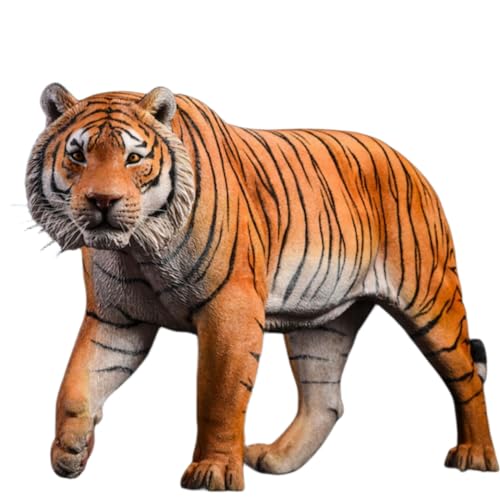 Figura de tigre coleccionable JXK: tigre de Bengala, pintado a mano por expertos, realista, resina segura, miniatura a escala 1:6.