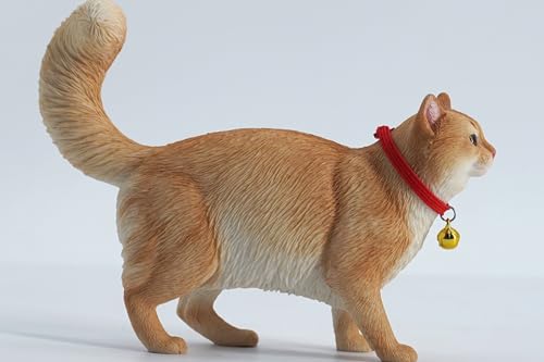 Figura de gato coleccionable JXK: El gato somalí, pintada a mano por expertos, realista, resina segura, miniatura a escala 1:6.