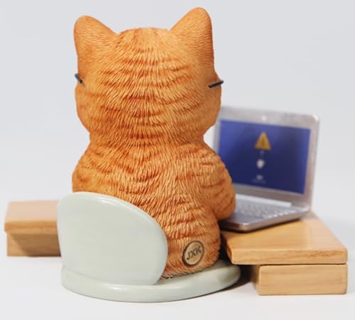 Figura de gato coleccionable JXK: Gato relajado, pintada a mano por expertos, realista, resina segura, miniatura a escala 1:6