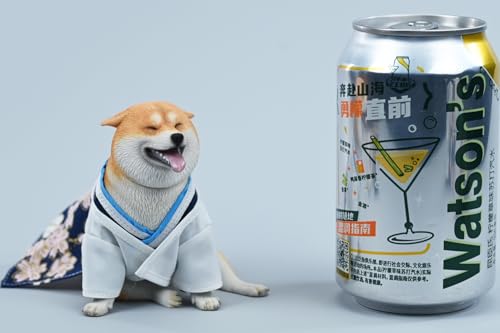 Figura de perro coleccionable JXK: Shiba Inu, pintada a mano por expertos, realista, resina segura, miniatura a escala 1:6.