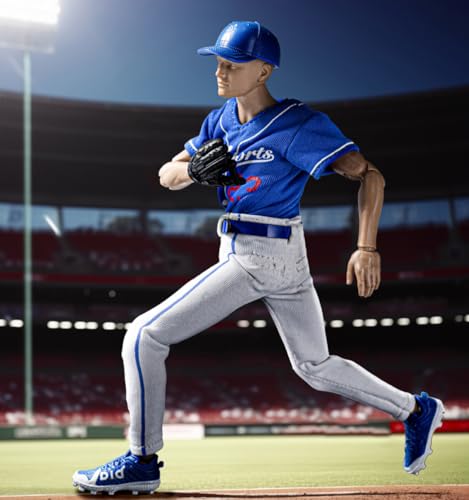 Figurine de collection DID, ensemble complet : Palm Hero Simply Fun Series The Blue Team Baseballer, figurine d'action miniature à l'échelle 1:12