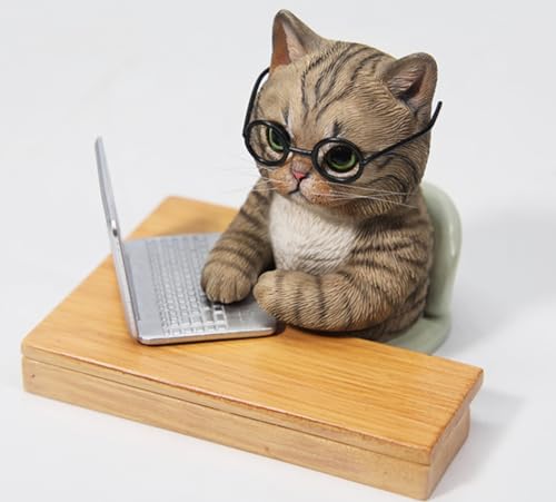 Figura de gato coleccionable JXK: Gato relajado, pintada a mano por expertos, realista, resina segura, miniatura a escala 1:6