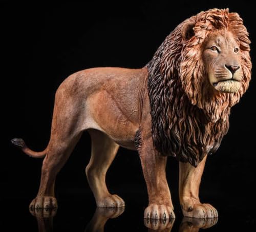 Figurine de lion de collection JXK : le lion, peinte à la main par des experts, réaliste, en résine sûre, figurine animale miniature à l'échelle 1:6