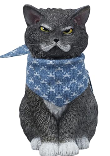 Figura de gato coleccionable JXK: Selkirk Rex, pintada a mano por expertos, realista, de resina segura, miniatura a escala 1:6.