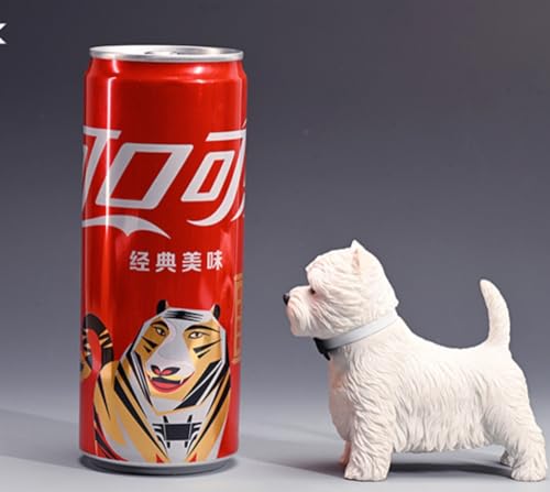 Figura de perro coleccionable JXK: West Highland White Terrier, pintada a mano por expertos, resina realista y segura, miniatura a escala 1:6.