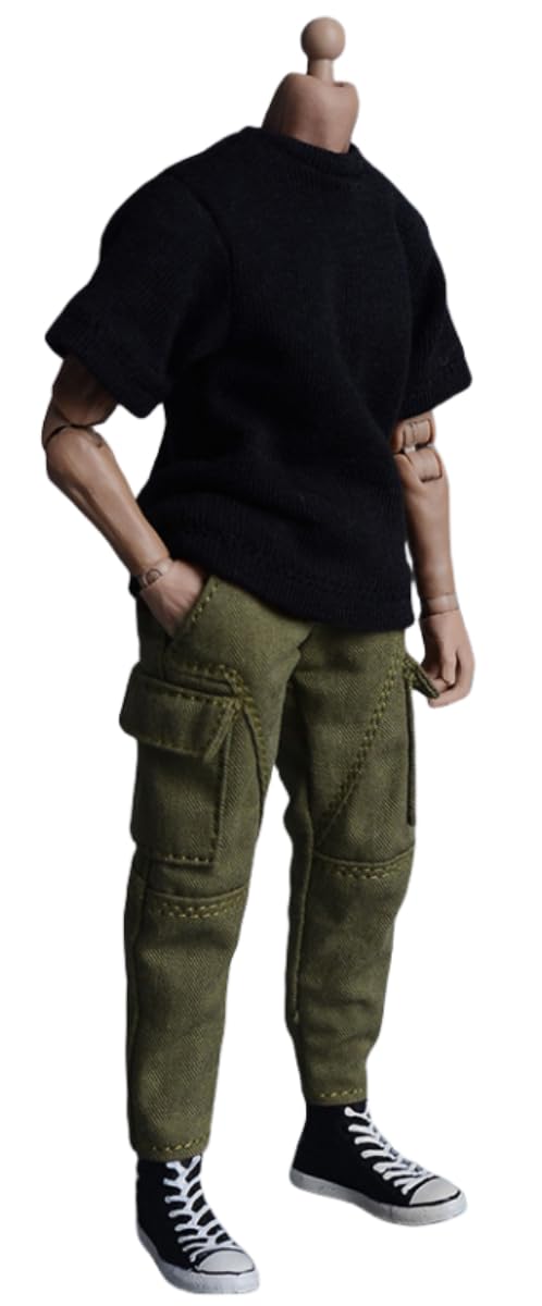 Figura a escala 1/12 Ropa para muñeca: Pantalones estrechos de color blanco grisáceo Accesorio coleccionable