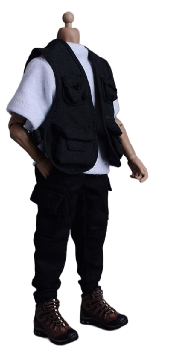 Figura a escala 1/12 Ropa para muñeca: Pantalones estrechos de color blanco grisáceo Accesorio coleccionable