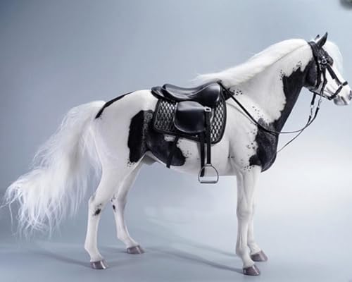 Figura de caballo coleccionable JXK: Caballo americano de pintura blanca pardusca, pintado a mano por expertos, resina realista y segura, miniatura a escala 1:6.