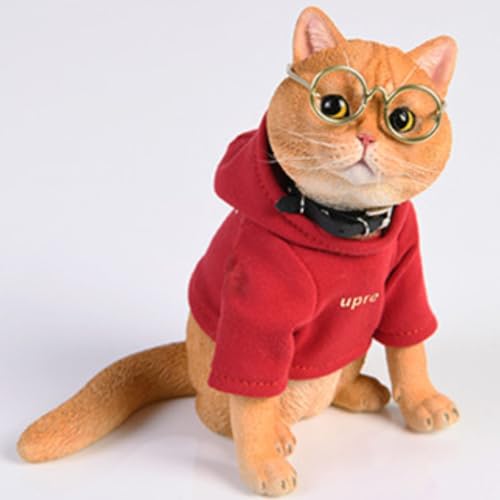 Figura de gato coleccionable JXK: American Shorthair, pintada a mano por expertos, realista, resina segura, miniatura a escala 1:3.