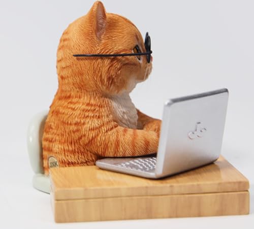 Figura de gato coleccionable JXK: Gato relajado, pintada a mano por expertos, realista, resina segura, miniatura a escala 1:6