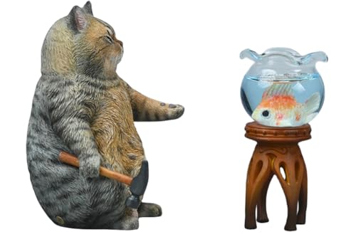 Figura de gato coleccionable JXK X Coming: Hammer Gang, pintada a mano por expertos, realista, resina segura, figura de animal en miniatura a escala 1:4