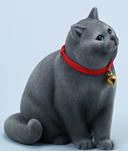 Figura de gato coleccionable JXK: British Shorthair, miniatura a escala 1:6