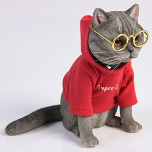 Figura de gato coleccionable JXK: American Shorthair, pintada a mano por expertos, realista, resina segura, miniatura a escala 1:3.