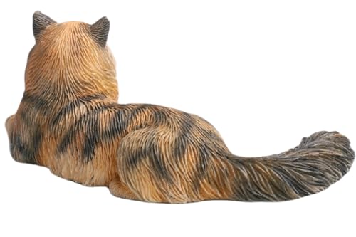 JXK Collectible Cat Figure: Mini Maine Coon, Expertly Hand-Painted, Lifelike, Safe Resin, Miniature Animal Figurine