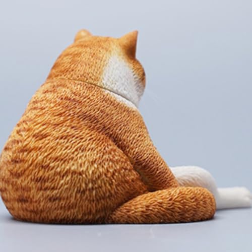 Figura de gato coleccionable JXK: Lazy Cat 5.0, pintada a mano por expertos, realista, de resina segura, miniatura a escala 1:6.