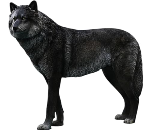 Figura de lobo coleccionable JXK: Lobo ártico, pintada a mano por expertos, realista, resina segura, miniatura a escala 1:6