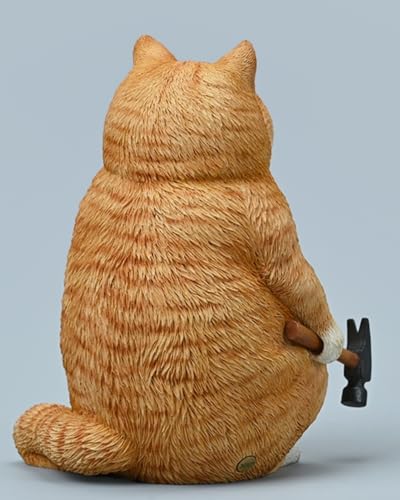 Figura de gato coleccionable JXK X Coming: Hammer Gang, pintada a mano por expertos, realista, resina segura, figura de animal en miniatura a escala 1:4