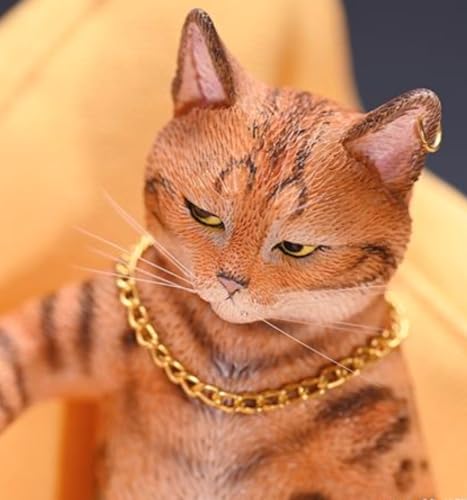 Figura de gato coleccionable JXK: Gato leopardo, pintada a mano por expertos, realista, resina segura, miniatura a escala 1:6.