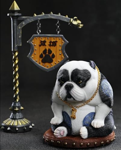 Figura de perro coleccionable JXK: Perro de Street Fighter, miniatura de animal a escala 1:12