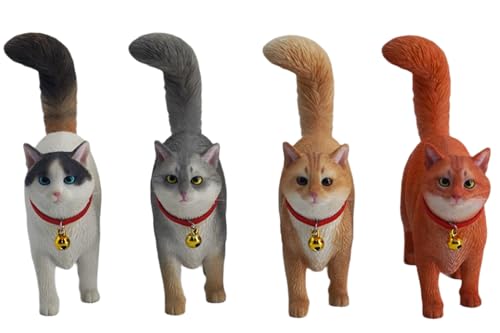 Figura de gato coleccionable JXK: El gato somalí, pintada a mano por expertos, realista, resina segura, miniatura a escala 1:6.