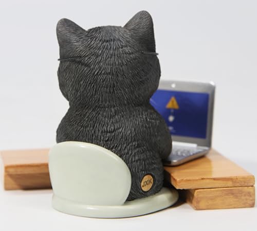 Figura de gato coleccionable JXK: Gato relajado, pintada a mano por expertos, realista, resina segura, miniatura a escala 1:6