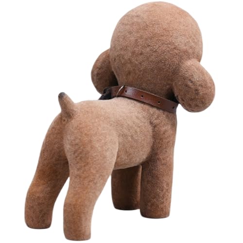 Figura de perro coleccionable JXK: Caniche negro aterciopelado, pintado a mano por expertos, resina realista y segura, miniatura a escala 1:6.