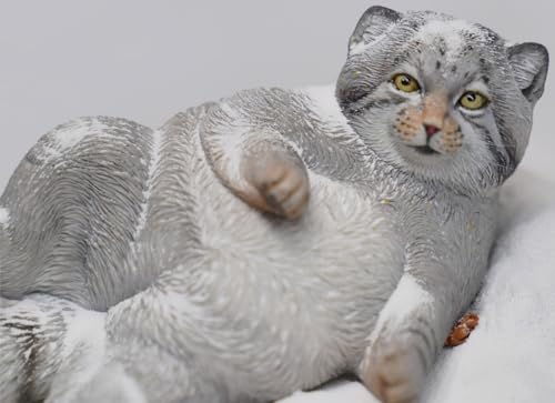 Figura de gato coleccionable JXK: Otocolobus Manul, pintada a mano por expertos, resina realista y segura, miniatura a escala 1:6.