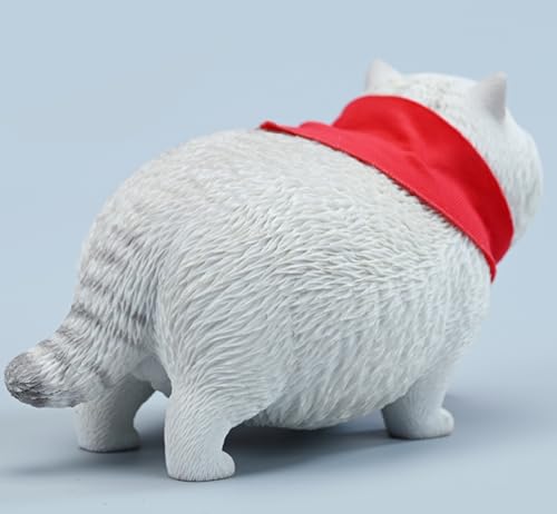 Figura de gato coleccionable JXK: Fat Cat 5.0, pintada a mano por expertos, realista, de resina segura, miniatura a escala 1:6.
