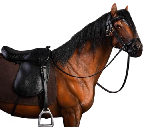 Figura de caballo coleccionable JXK: Caballo de sangre caliente, pintado a mano por expertos, resina realista y segura, miniatura a escala 1:12.