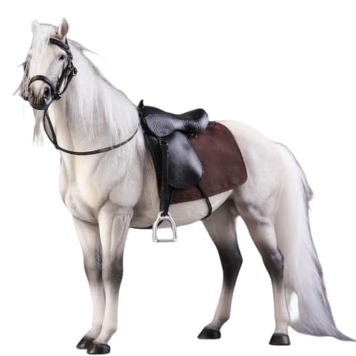 Figura de caballo coleccionable JXK: Caballo de sangre caliente, pintado a mano por expertos, resina realista y segura, miniatura a escala 1:12.
