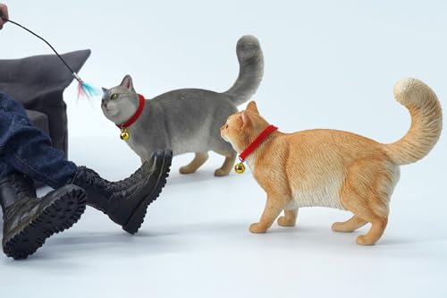 Figura de gato coleccionable JXK: El gato somalí, pintada a mano por expertos, realista, resina segura, miniatura a escala 1:6.