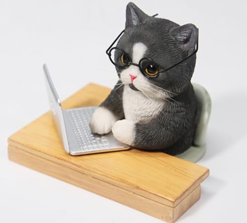 Figura de gato coleccionable JXK: Gato relajado, pintada a mano por expertos, realista, resina segura, miniatura a escala 1:6