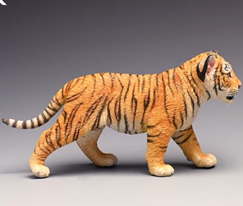 Figura de tigre coleccionable JXK: Pequeño tigre, pintado a mano por expertos, resina realista y segura, miniatura a escala 1:6 JXK105