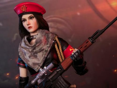 FLAGSET Collectible Figure Full Set: Red Alert Mobilize Troops, Nastya, Anime Style, Seamless Design, 1:6 Scale Miniature Female Action Figurine 73048A