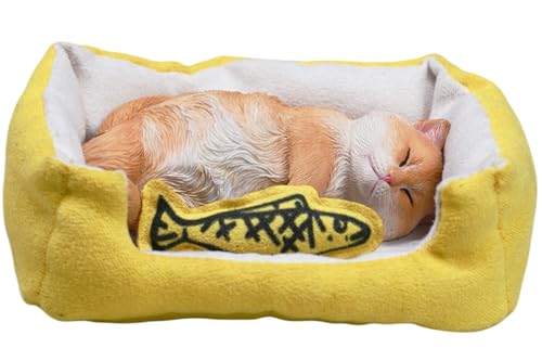 Figura de gato coleccionable JXK: Gato letárgico, pintada a mano por expertos, realista, resina segura, miniatura a escala 1:6.