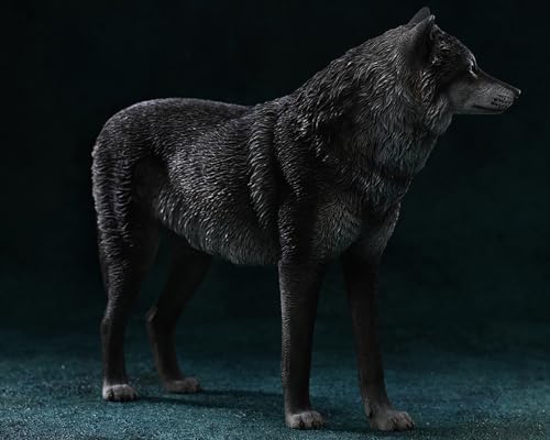 Figura de lobo coleccionable JXK: Lobo ártico, pintada a mano por expertos, realista, resina segura, miniatura a escala 1:6