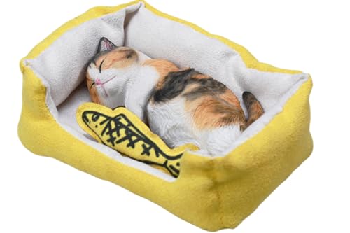 Figura de gato coleccionable JXK: Gato letárgico, pintada a mano por expertos, realista, resina segura, miniatura a escala 1:6.