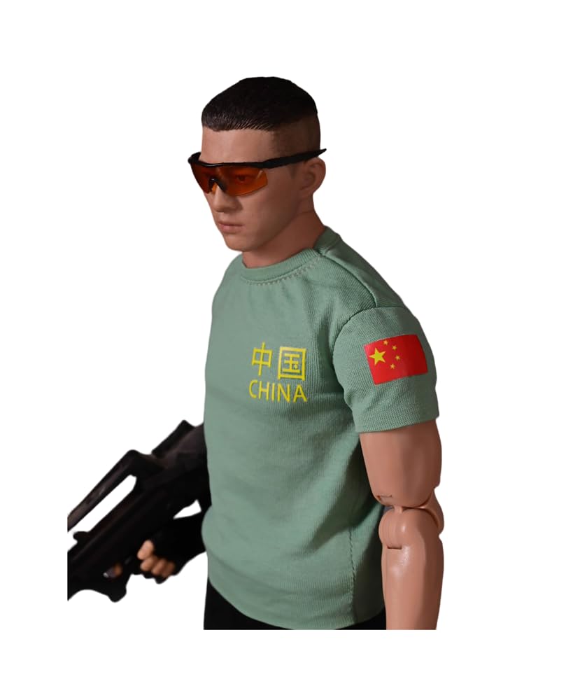 Ropa para muñeco masculino a escala 1/6: Conjunto de entrenamiento especial para aficionados militares verdes para figura de acción coleccionable de 12 pulgadas SA005 (A)
