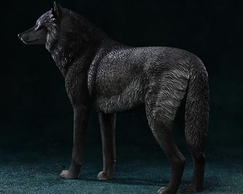 Figura de lobo coleccionable JXK: Lobo ártico, pintada a mano por expertos, realista, resina segura, miniatura a escala 1:6