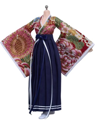 Ropa para muñecas de acción: Traje tipo kimono largo para figuras coleccionables de 12 pulgadas
