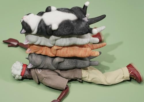 Figura de gato coleccionable JXK: Lethargic Cat 6.0, pintada a mano por expertos, realista, de resina segura, miniatura a escala 1:6.